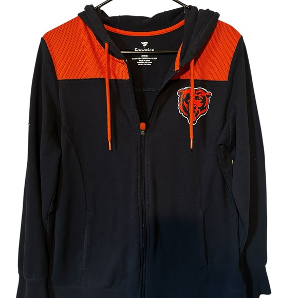 Chicago Bears Zip Up Hoodie - Navy and Orange - Picture 1 of 5